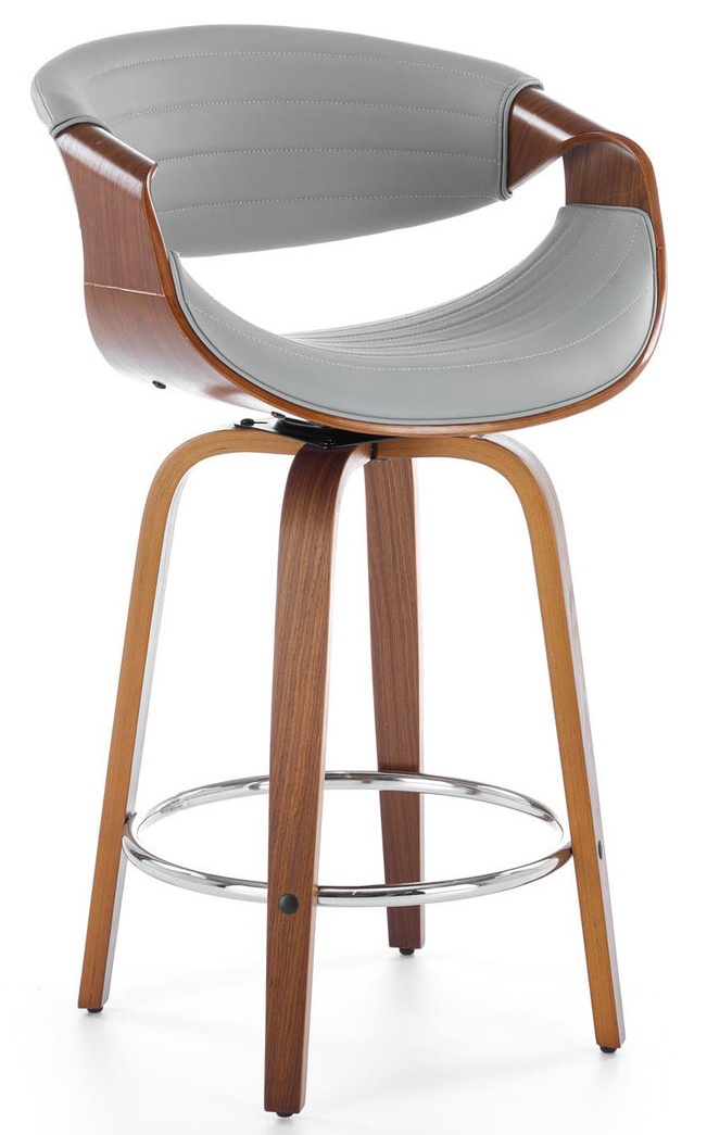 Bāra Krēsls Halmar H123, 51x55x91cm, Brūns/Pelēks