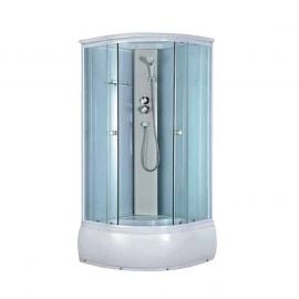 Gotland Emma 90x90cm H=215cm Enclosed Shower Cabin ZS-9688-2, Deep Shelf (40cm), Front Glass Translucent, High Shelf, Back White, 44198 | Shower cabines | prof.lv Viss Online