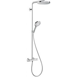 Hansgrohe Raindance Select S Showerpipe 240 1jet PowderRain Shower System with Thermostat, Chrome (HG27633000) | Shower systems | prof.lv Viss Online
