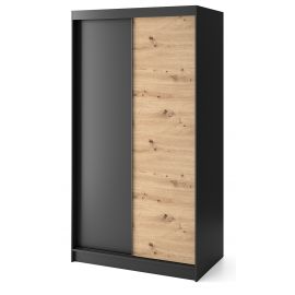 Шкаф Eltap Esville 2 120x220x60 см, дуб/черный (WAR-II-ESV-B-120) | Шкафы для одежды | prof.lv Viss Online