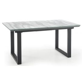 Стол Halmar Marley раскладной 160x90 см, серый/черный | Стеклянные столы | prof.lv Viss Online