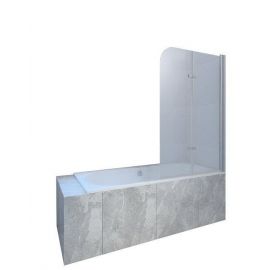 RUB-509 100x150 Rectangular Bath Screen 100x150cm Transparent White (541127) | Rubineta | prof.lv Viss Online