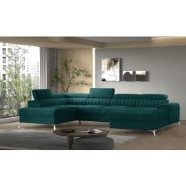 Eltap Lacante Velvetmat Corner Pull-Out Sofa 202x354x92cm, Green (CO-LAC-LT-38VE) | Corner couches | prof.lv Viss Online