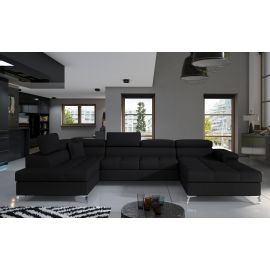 Eltap Eduardo Sawana Corner Pull-Out Sofa 60x345x90cm, Black (Edr_24) | Corner couches | prof.lv Viss Online