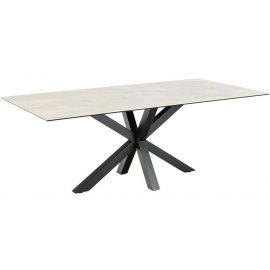 Стол для обеда Home4You Heaven 200x100 см, серый/черный | Кухонные столы | prof.lv Viss Online