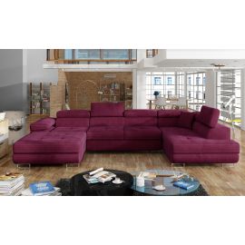 Eltap Rodrigo MatVelvet Corner Pull-Out Sofa 58x345x90cm, Red (Rod_10) | Corner couches | prof.lv Viss Online