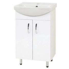 Sanservis Libra 50 bathroom sink with cabinet Libra 50, White (48721) | Sanservis | prof.lv Viss Online