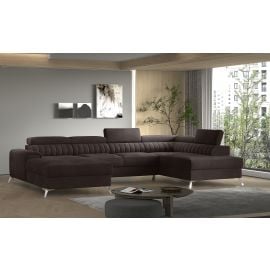 Eltap Lacante Velvetmat Corner Pull-Out Sofa 202x354x92cm, Brown (CO-LAC-RT-22VE) | Living room furniture | prof.lv Viss Online