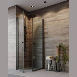 Duschy Corner 5242 90cm Shower Door (1 side) Transparent Black (5242-90) | Shower doors and walls | prof.lv Viss Online