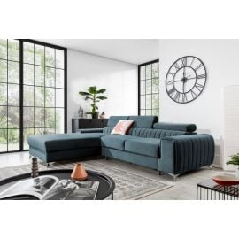 Eltap Grayson Velvet Corner Pull-Out Sofa 205x278x92cm, Blue (CO-GRA-LT-100VE) | Corner couches | prof.lv Viss Online