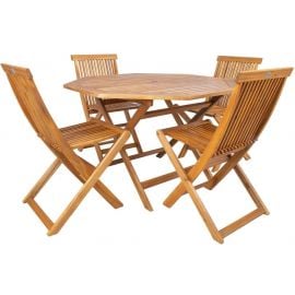 Dārza Mēbeļu Komplekts Home4you Finlay, Galds + 4 krēsli, Ozola (K13459) | Outdoor furniture sets | prof.lv Viss Online