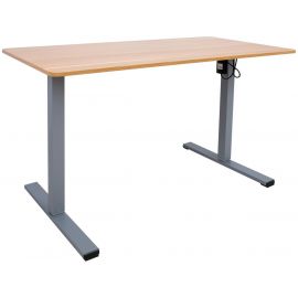 Home4You Ergo Optimal Height Adjustable Desk, 140x70cm, Grey/Walnut (K187013) | Office tables | prof.lv Viss Online