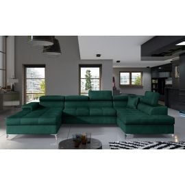 Eltap Eduardo Monolith Corner Pull-Out Sofa 60x345x90cm, Green (Edr_40) | Corner couches | prof.lv Viss Online