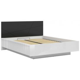 Black Red White Forn Double Bed 160x200cm, Without Mattress, White/Black | Double beds | prof.lv Viss Online
