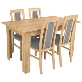 Black Red White STO/138 BIS Dining Room Set, Table + 4 chairs, 137.5x80x78cm, Oak, Grey (D09-STO/138/BIS_4BELIA-DBV/TX099) | Dining room sets | prof.lv Viss Online