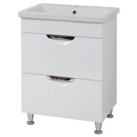 Sanservis Laura 50-2 Bathroom Sink with Cabinet Como 50, White (48780) | Bathroom furniture | prof.lv Viss Online