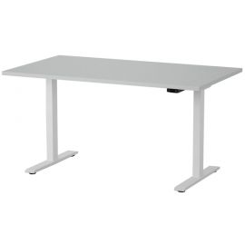 Электрический стол Martin с регулировкой высоты 140x80 см, белый/каменно-серый (28-0704-10) | Офисная мебель | prof.lv Viss Online