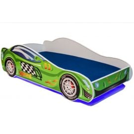 Adrk Speed Детская кровать 153x74x48см, с матрасом, зеленая | Детские кровати | prof.lv Viss Online
