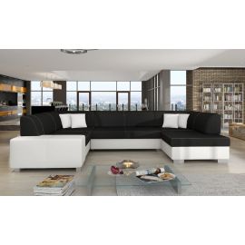 Izvelkams Dīvāns Eltap Havana Sawana/Soft U Veida 207x320x73cm Labais Stūris Tumši Pelēks/Balts (Hv08) | Izvelkamie dīvāni | prof.lv Viss Online