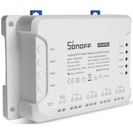 Sonoff 4CHPROR3 Wi-Fi 4 Gang Smart Switch with RF Remote White (M0802010004) | Smart switches, controllers | prof.lv Viss Online