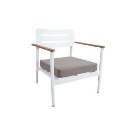 Home4You Firenze Accent Chair, 70x75x80.5cm, White, Grey (77693) | Garden chairs | prof.lv Viss Online