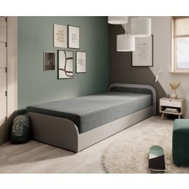 Eltap Parys GR Single Bed 80x190cm, With Mattress, Grey (BE-PA-RT-GR-21SA) | Single beds | prof.lv Viss Online