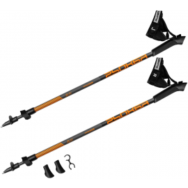 Spokey Rift Trekking Poles 105-135cm Black/Orange (926811) | Walking poles | prof.lv Viss Online