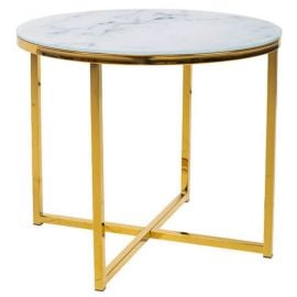 Black Red White Ditra Coffee Table 50x42cm, White/Gold | Coffee tables | prof.lv Viss Online