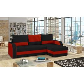 Stūra Dīvāns Izlaižams Eltap Giulio Alova 150x237x90cm Melns/Sarkans (GIU_02) | Izvelkamie dīvāni | prof.lv Viss Online