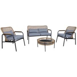 Home4You Sarran Furniture Set, Table + Sofa + 2 Chairs, Brown, Grey (77686) | Outdoor furniture sets | prof.lv Viss Online