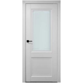 Комплект стеклянных ламинированных дверей Prestige 1 - коробка, замок, 2 петли, белый матовый | Ламинированные двери | prof.lv Viss Online