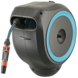 Gardena RollUp S Automatic Hose Reel with Hose 15m, Wall-Mounted, Black/Turquoise (970472701) | Garden watering | prof.lv Viss Online