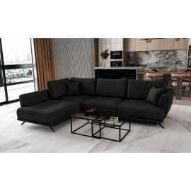 Eltap Larde Velvetmat Corner Pull-Out Sofa 191x276x90cm, Black (CO-LAR-LT-10VE) | Sofas | prof.lv Viss Online