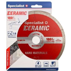 Dimanta flīžu griešanas disks Specialist+ Ceramic 180mm (11/2-3180) | Flīžu griezēji un piederumi | prof.lv Viss Online