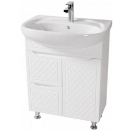 Aqua Rodos Rodors 65 Bathroom Sink with Cabinet White (195772) | Sinks with Cabinet | prof.lv Viss Online