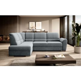 Eltap Siber Velvetmat Corner Pull-Out Sofa 186x270x93cm, Grey (CO-SIB-LT-04VE) | Living room furniture | prof.lv Viss Online