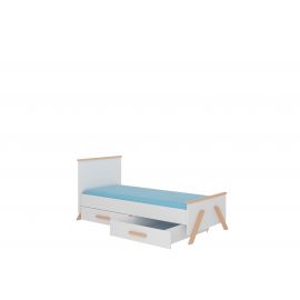 Adrk Coral Children's Bed 190x89x85cm, White/Natural Brown | Childrens beds | prof.lv Viss Online