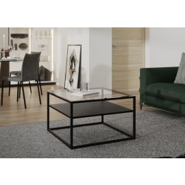 Стеклянный кофейный столик Eltap Linze 75x75x45 см, черный (TA-LIN-GLAS) | Журнальные столики | prof.lv Viss Online