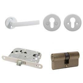 MP MSL-2018+MRO+MUZ+MCI Door Lock Cylinder Set, 72mm, White (26242) | Door locks | prof.lv Viss Online