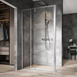 Ravak Nexty 80cm NPSS-80 Shower Wall Transparent Satin (90O40U00Z1) | Shower doors and walls | prof.lv Viss Online