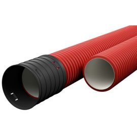 Evopipes Corrugated Pipe 90mm Without Sleeve, Red (2020009006004P01003) | Installation pipes and fasteners | prof.lv Viss Online