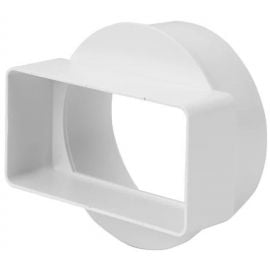 Europlast KSD1 Short Ventilation Duct Connector D100mm 110x55mm White | Plastic rectangular and round system | prof.lv Viss Online