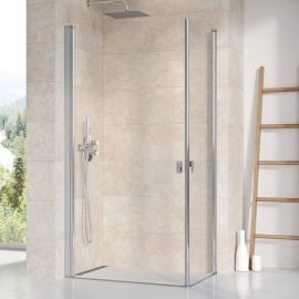 Ravak Chrome 80cm H=195cm CRV1-80 Square Shower Enclosure Transparent White (1 side) (1QV40101Z1) | Shower cabines | prof.lv Viss Online