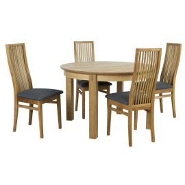 Home4You Chicago Dining Room Set, Table + 4 chairs, 160x120x76cm, Oak (K840081) | Dining room sets | prof.lv Viss Online