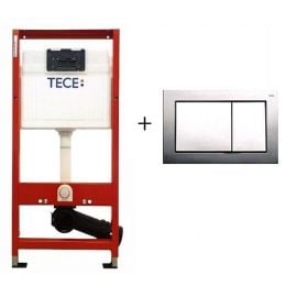 Tece TECEprofil Base 9400406 Built-in Toilet Frame Red chrome button (9400406/9400006) | Wall-mounted toilet mounting element | prof.lv Viss Online