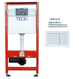 Tece TECEprofil Base 9400400 Built-in Toilet Frame Red, white button (9400400/9400000) | Toilets | prof.lv Viss Online