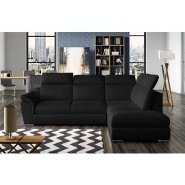 Eltap Loreto MatVelvet Corner Pull-Out Sofa 60x260x102cm, Black (Lor_66) | Sofas | prof.lv Viss Online