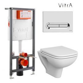 Vitra S20 Set, Installation Frame, Rim-ex Built-in Toilet Bowl, With Soft Close Seat, White 139004B0037205 | Built-in wc frames and buttons | prof.lv Viss Online