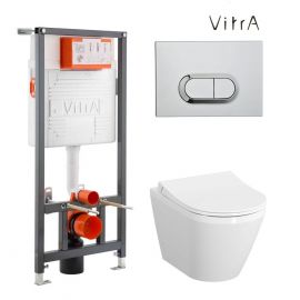 Vitra Integra Set, Installation Frame, Rim-ex Built-in Toilet Bowl, With Soft Close Seat, White 139856B0037201 | Vitra | prof.lv Viss Online