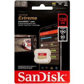 Micro SD-карта памяти SanDisk SDSQXAA 190 МБ/с, красная/золотая | Носители данных | prof.lv Viss Online